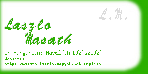 laszlo masath business card